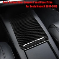 for tesla model x 2014 2022 real carbon fiber ar central control panel sticker cover trim