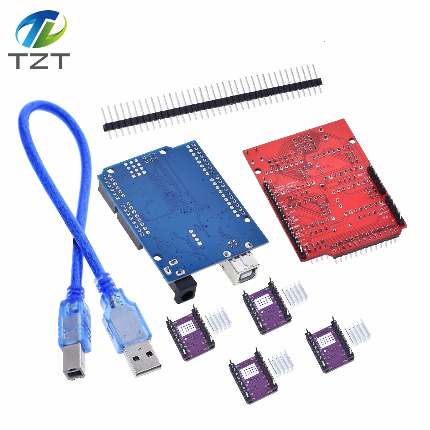 TZT ЧПУ щит V3 гравировальный станок 3D печать + 4 шт. DRV8825 Плата расширения драйвера