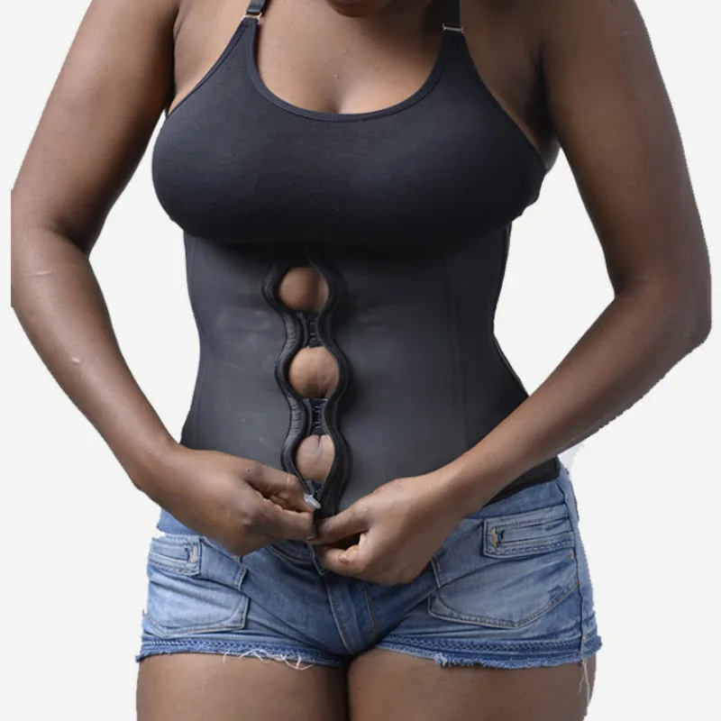 Застежка-молния и Искусственная резина латексный тренажер для талии с застежкой