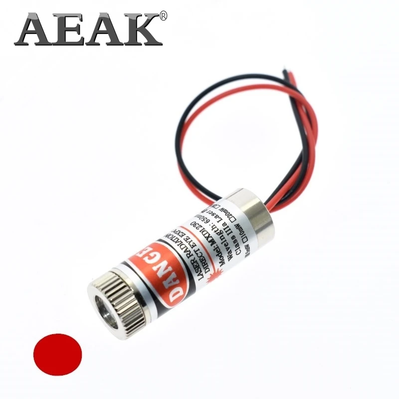 Лазерный модуль AEAK с красной леской регулируемый фокус 5 мВт 650нм В промышленный