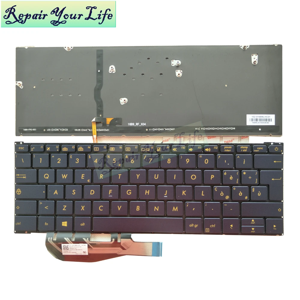 Клавиатура для ноутбука Asus ZenBook 3 UX390UA UX390 итальянская раскладка IT с подсветкой