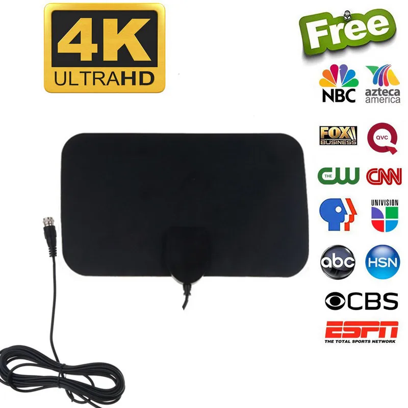 

4K Flat Indoor TV Antenna HD Digital Indoor Aerial Amplifier HDTV Antenna 5000 Mile High Booster Signal Capture For TV Universal