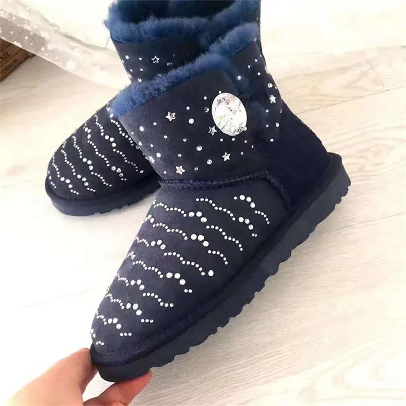 Женская обувь Blingbling сапоги из 2020 натуральной шерсти и меха женские зимние