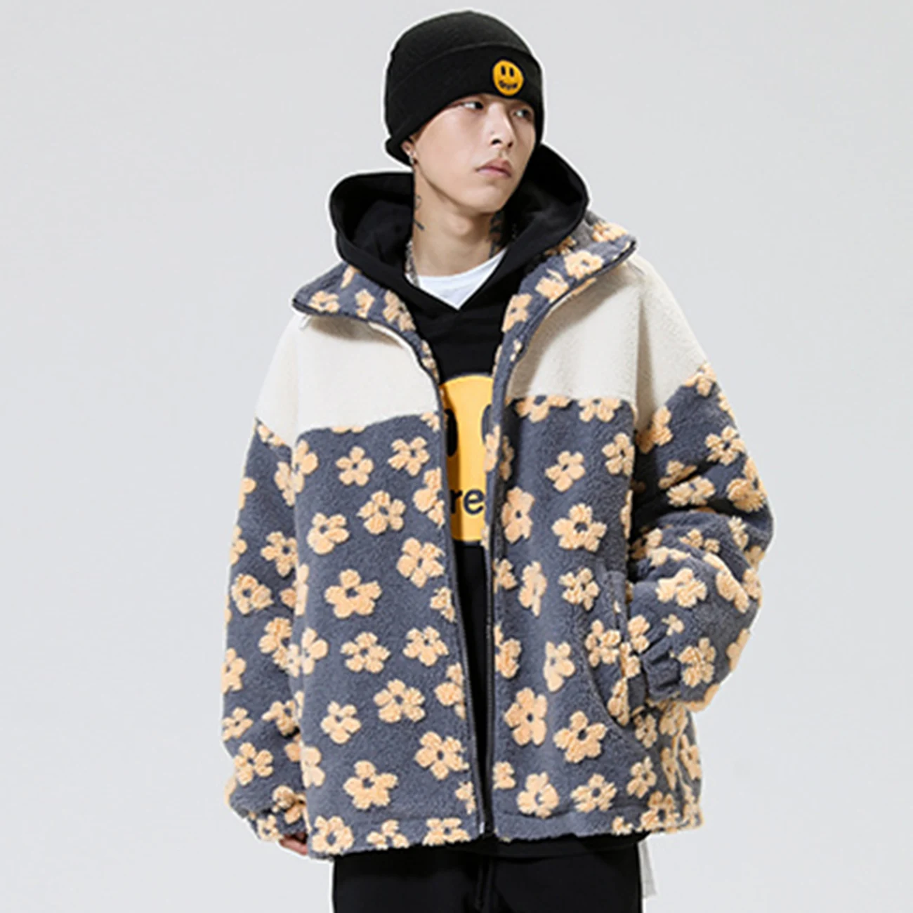 Куртка мужская из овечьей шерсти на молнии с хлопковой подкладкой - купить по