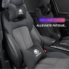 4 шт., кожаные Подголовники для Skoda Fabia Kamiq Karoq Kodiaq Octavia Rapid Scala Superb