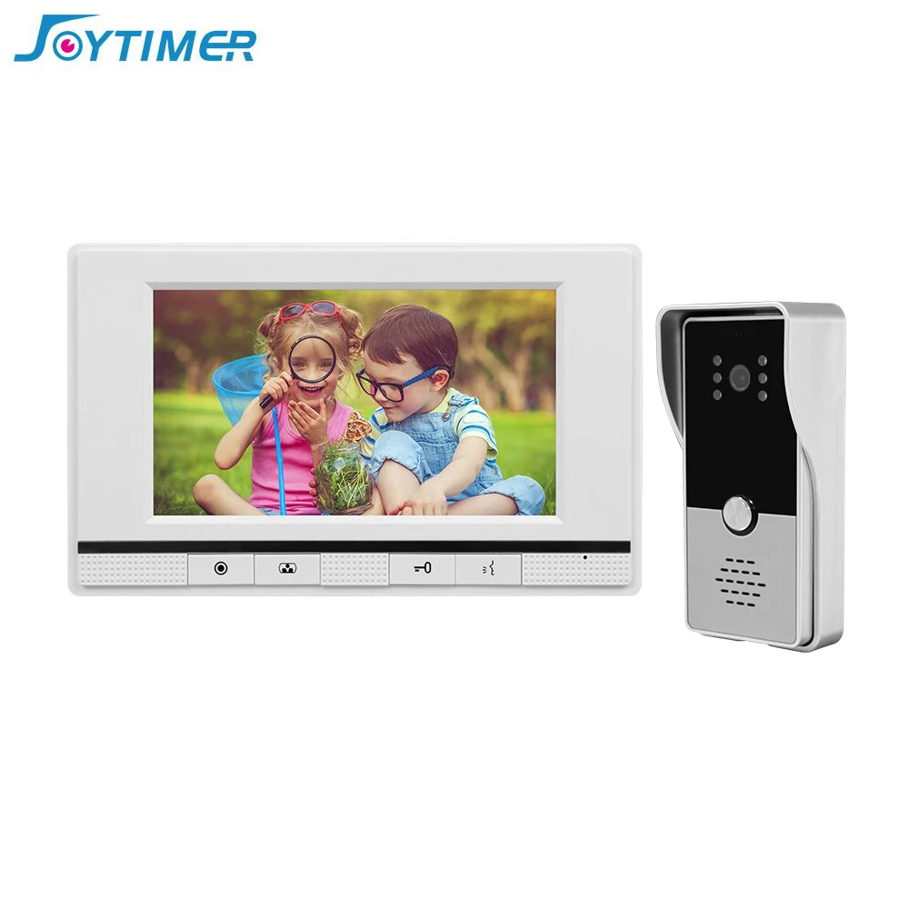 7 Inch Video Intercom Door Phone 800TVL Doorbell Camera for Home Security Access Control System One-Key Unlocking