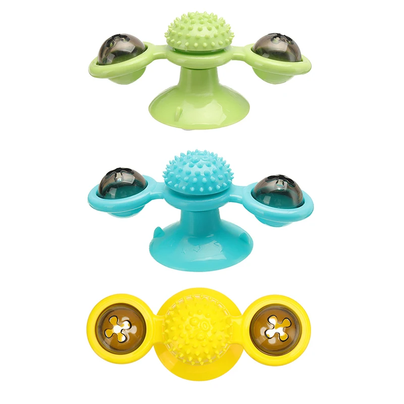 Ветряная мельница 3 цветов игрушки для кошек с щеткой головоломка вращающаяся