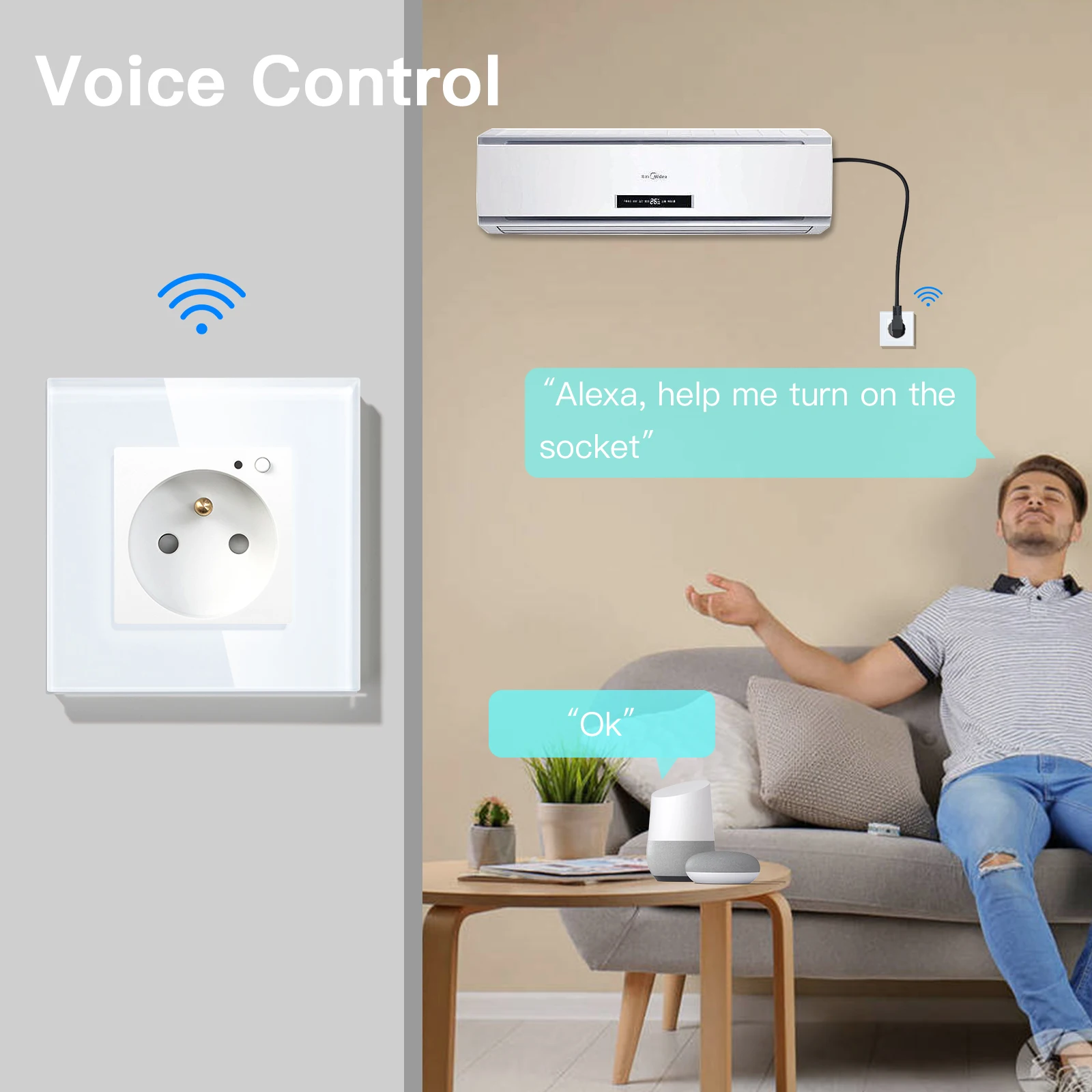 Настенная розетка Bseed Mvava с Wi-Fi и таймером | Обустройство дома