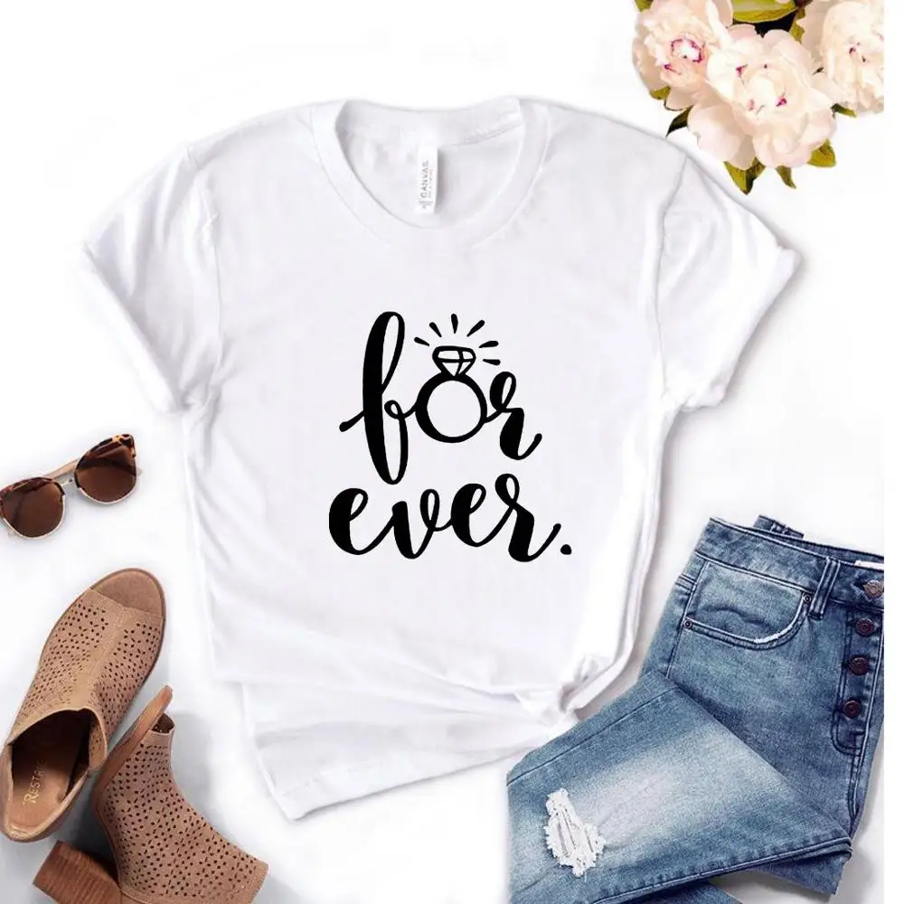 

Women T Shirt for Ever Diamond Print Tshirt Women Short Sleeve O Neck Loose T-shirt Ladies Summer Causal Tee Shirt Clothes Tops