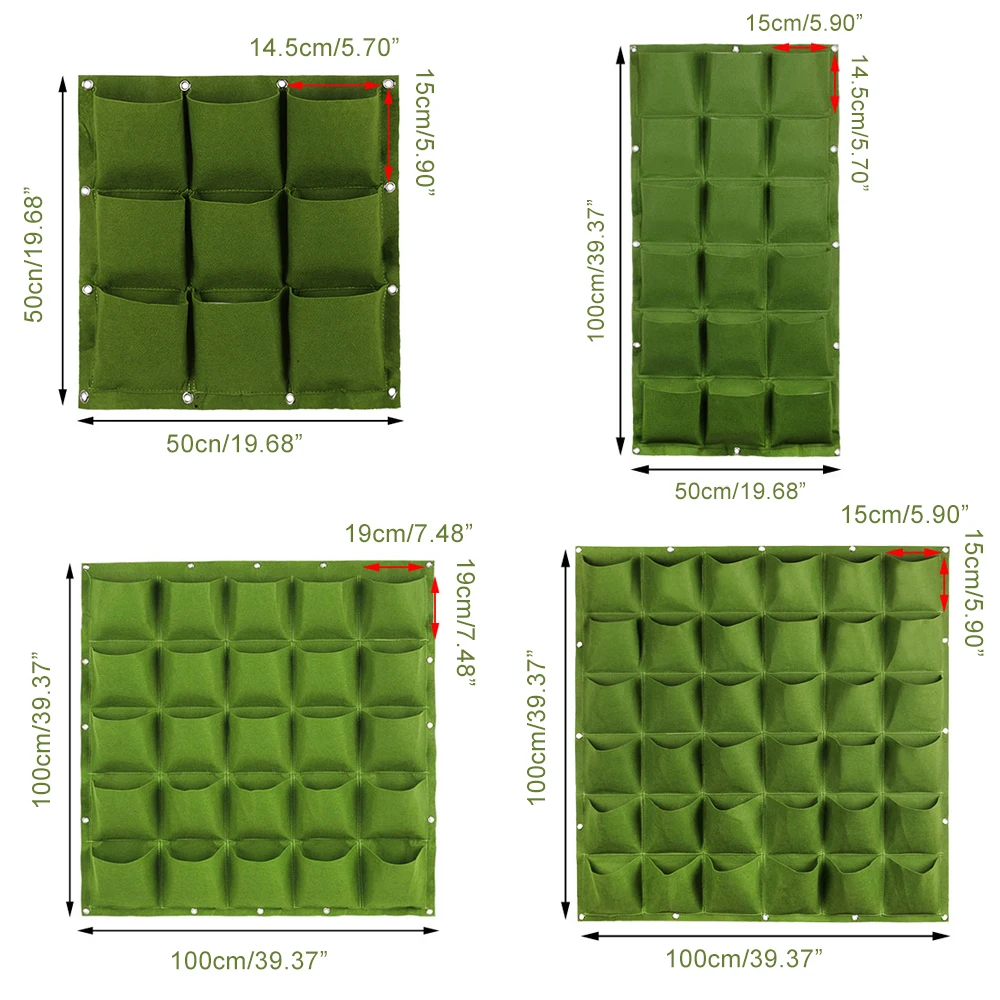 

Wall Hanging Planting Bags Flower Pot Grow Bag Garden Planter Vertical Garden Suculentas Plant Pot Garden Decor Accessories