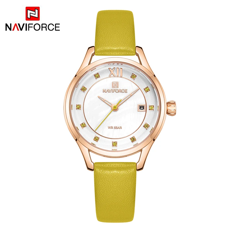 RGWGN Новинка NAVIFORCE женские часы модные роскошные часы со стразами синие кварцевые часы водонепроницаемые повседневные часы женские наручные часы Relogio Femino - Цвет: RGWGN