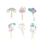 24 искусственных единорога лошадь конфеты бар кекс топперы палочка Детский День Рождения Вечеринка поставки фруктов палочки для мероприятий и вечеринки