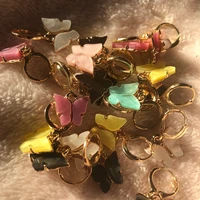 new womens earrings fashion color acrylic butterfly stud earrings animal sweet colorful stud earrings girls jewelry
