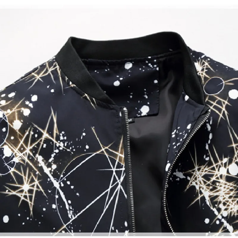

2021 spring and autumn new men's floral jacket plus oversized youth slim jacket stylish print jacket M-6XL