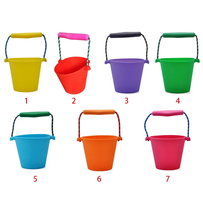 7 цветов Пляжное ведро силиконовая складная ручная игрушка бочонок детская для