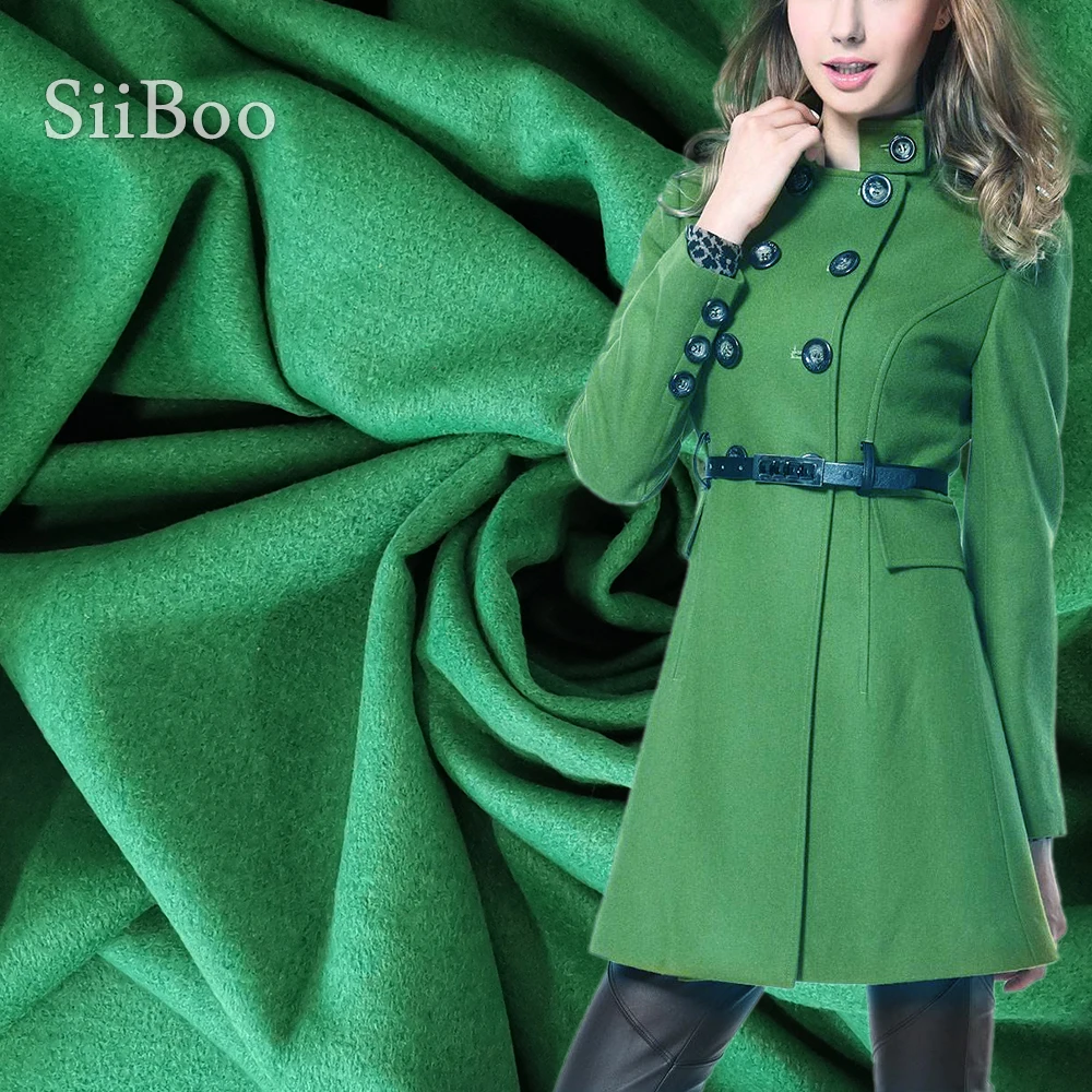 

Бесплатная доставка Зеленая однотонная шерстяная ткань в американском стиле для Зимнего Пальто Толстая шерстяная ткань tejido tela для шитья ...