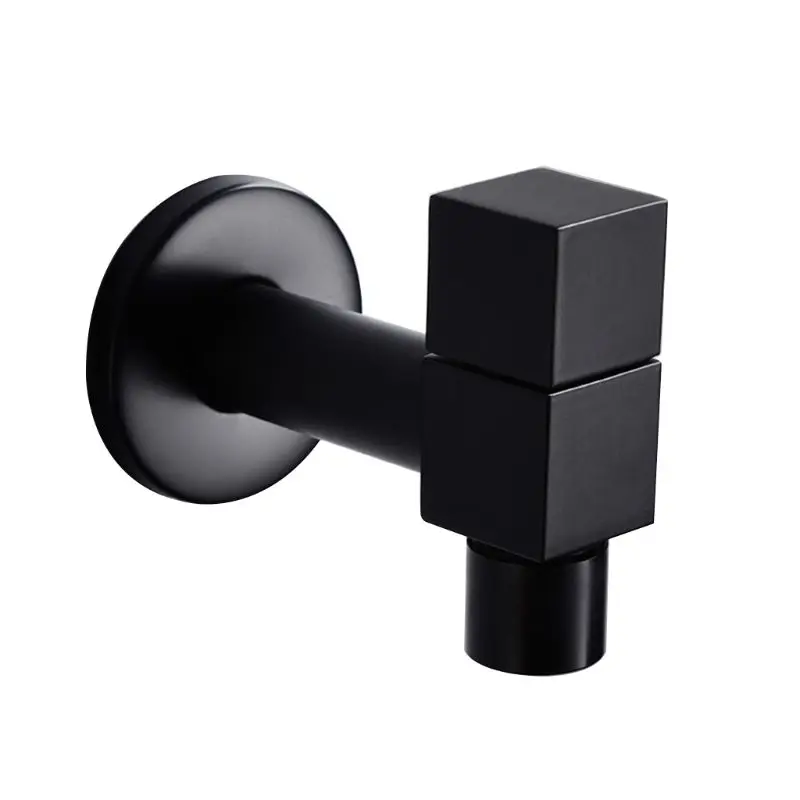 

Black Copper Faucet Wall Mounted Washing Machine Mop Pool Tap for Bathroom