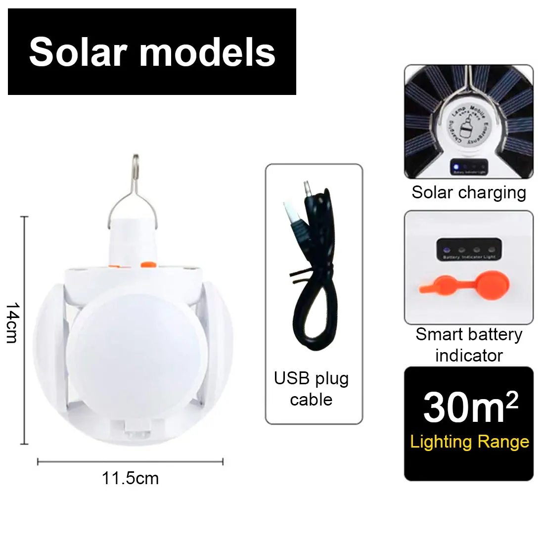 

New LED solar bulb light solar rechargeable bulb mobile night market light stall light household power outage emergency lamp