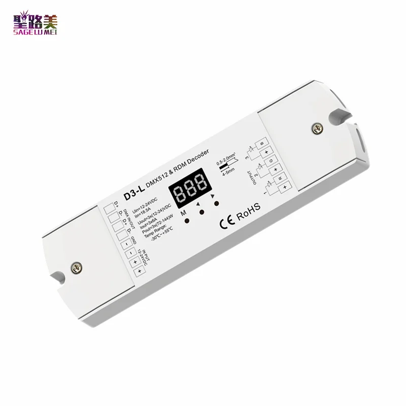 D3-L 12-24В постоянного тока 3CH постоянное напряжение DMX512 и 3-канальный RDM Декодер