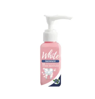 

Hot sale baking soda fruit blueberry toothpaste press type liquid whitening, fresh breath, stains and tartar 30ml