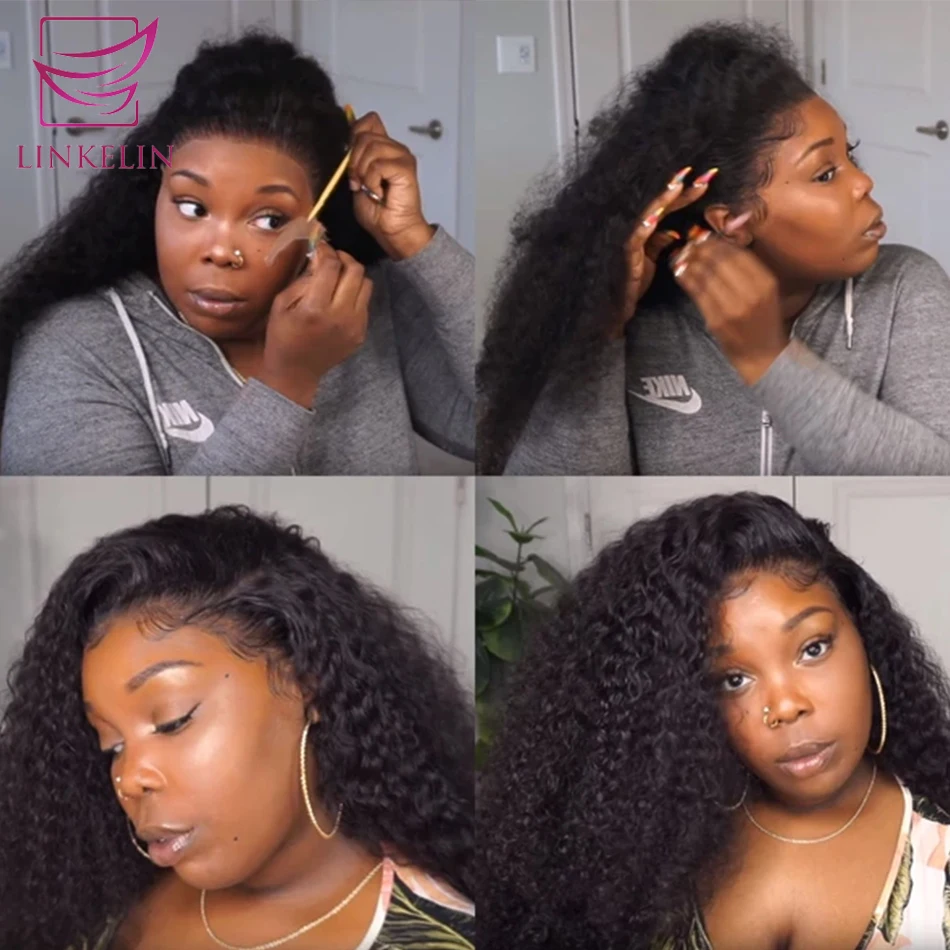Волосы LINKELIN перуанские курчавые вьющиеся человеческие волосы парики на шнуровке