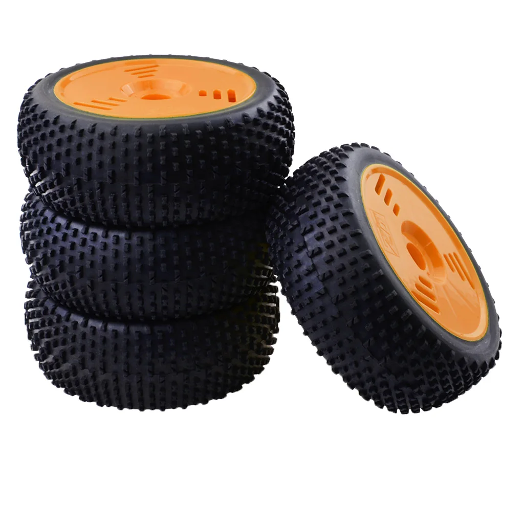

4 Pieces Front Rear Rim Tire Rubber Tires For RC 1: 8 Team Truck