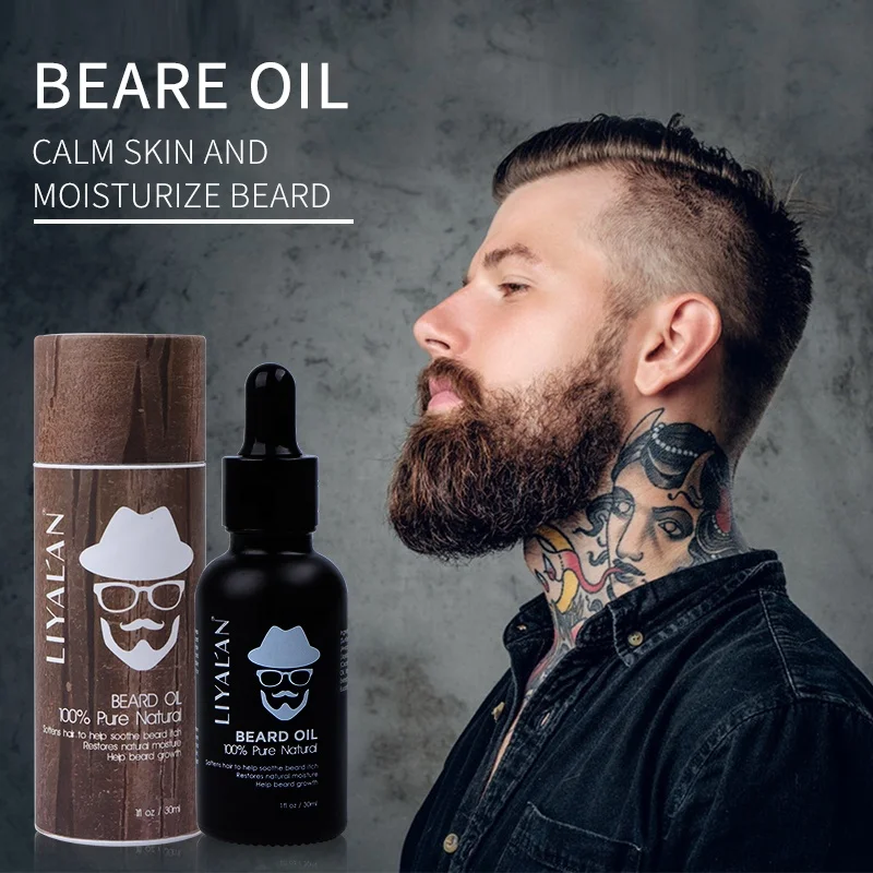 Beard Growth Oil For Men Care Beard Growing Treatment Nourishing 100% Natural Organic Vegan Essential Oil Private Label 30ML