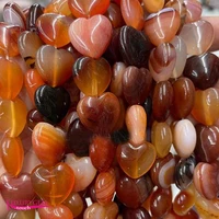 natural multicolor red agates stone loose bead high quality 16mm smooth heart shape diy jewelry making accessories 12pcs a4386
