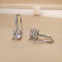 100 925 silver sterling garnet earring for women fine bizuteria oorbellen silver 925 jewelry diamond drop orecchini girls