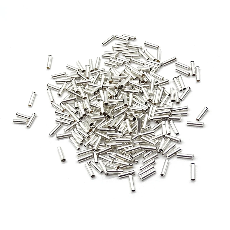 

100Pcs Tin-Coated Copper Material Uninsulated Terminal 0.5mm2-6.0mm2 Bootlace Ferrules Cord End Electrical Cable Crimp Connector