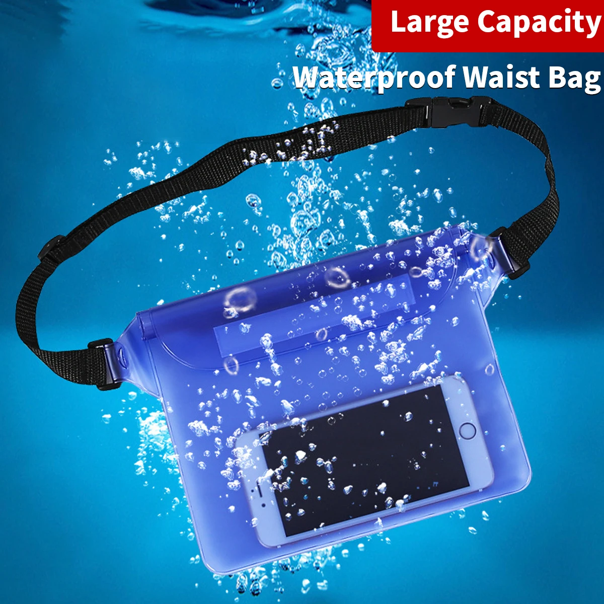 

ANMONE 3 Layers Waterproof Sealing Drift Diving Beach Swimming Waist Bag Dry Underwater Shoulder Storage Bag For Phone