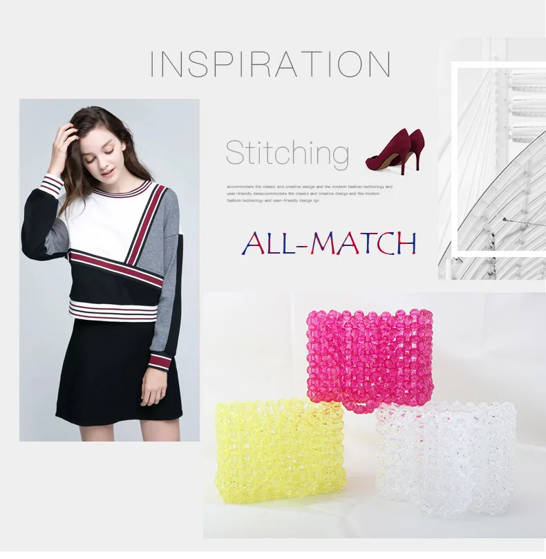 Высокого качества декорированные бисером акриловые элегантные модные женские