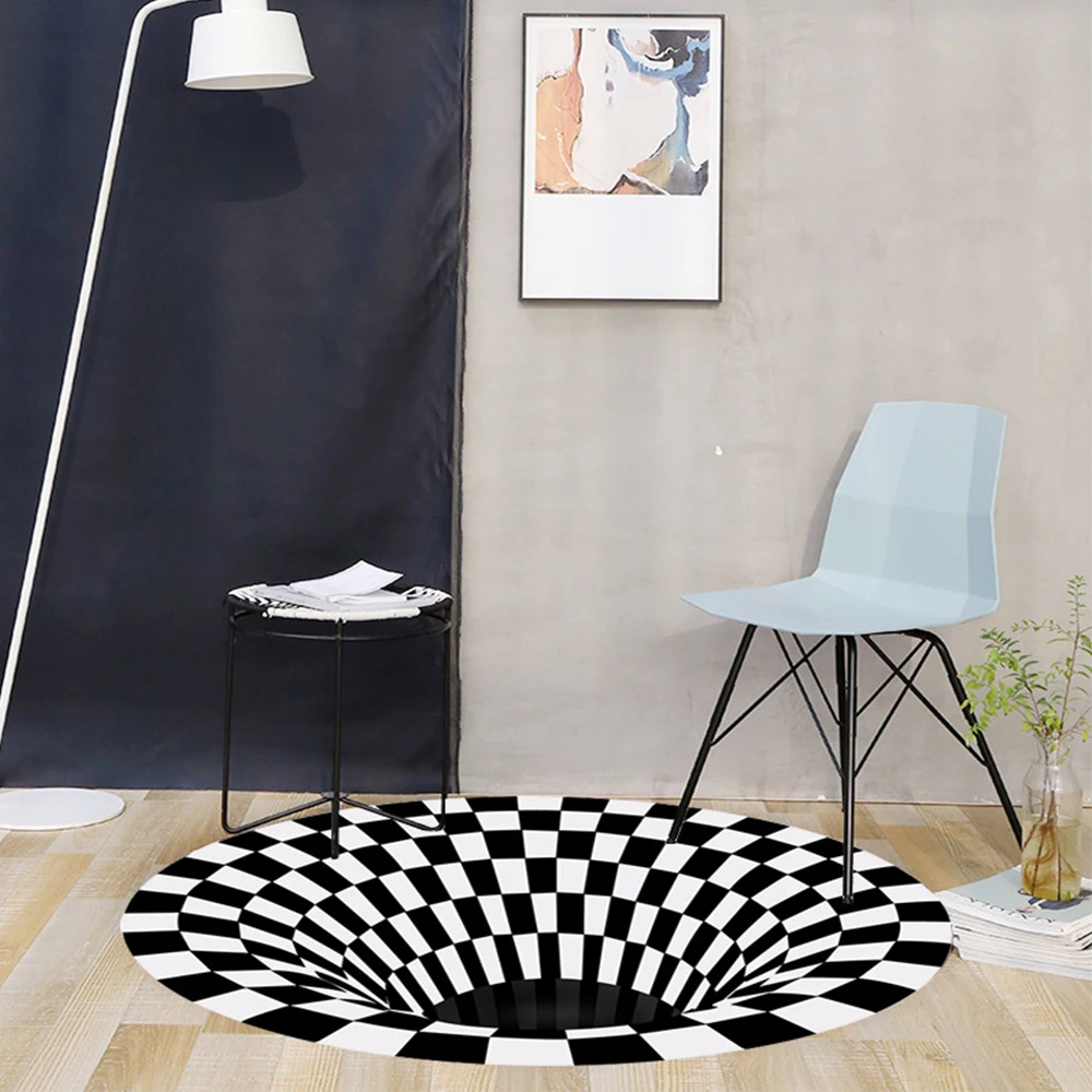 3D Vortex Illusion Rug Carpet Tapis Impression Floor Pad Print Bottomless Hole Mat Blanket Room Decor | Дом и сад