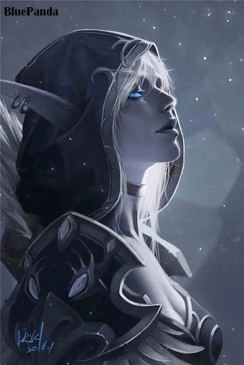Warcraftes World Сильвана Ветрокрылая темный эльф картины на стену печатает холст живопись домашний декор, произведение искусства плакат - Цвет: YX1202(No Frame)
