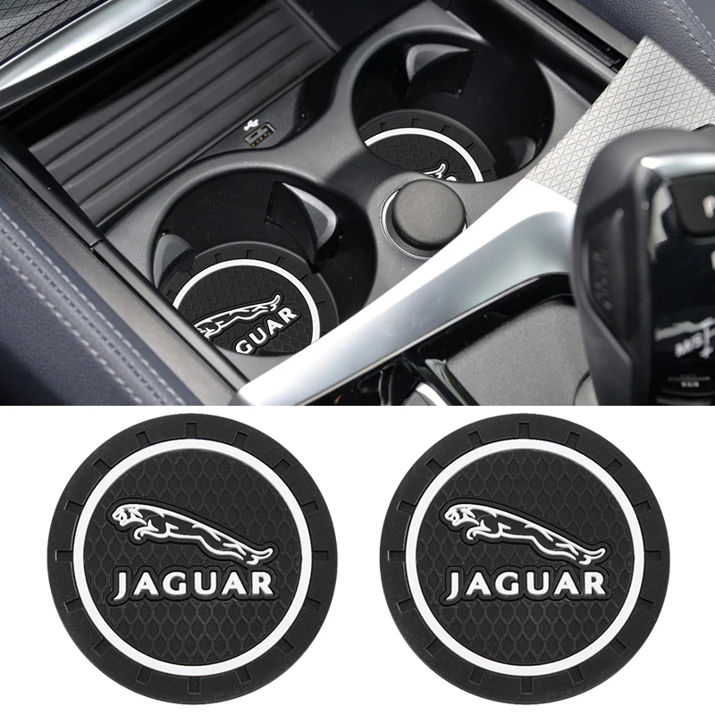 

1pcs Non-slip Car Coaster Water Cup Pad Bottle Holder Mat For Jaguar XF XJ F-Type E-Type F-Pace E-Pace X-Type S-Type XKR XJS XJL