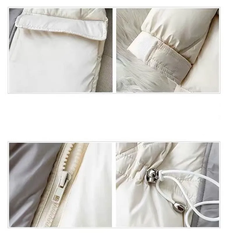 

2020 Korean Female Thicken Warm Glossy Winter Down Coat Women Real Natural Fur 90% White Duck Down Parka Hooded Winter Jacket