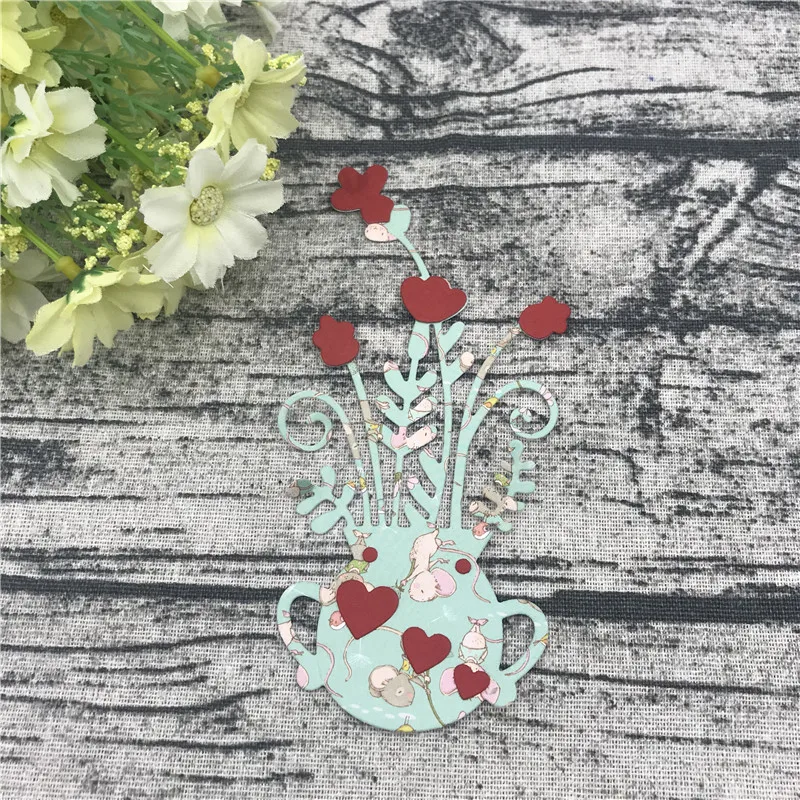 Красивый цветочный горшок металлические режущие штампы трафареты для