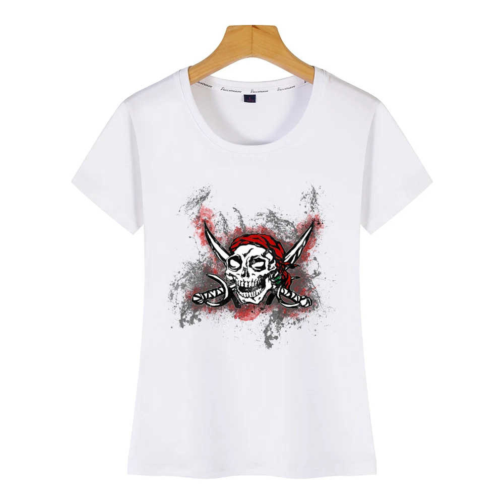 Женская Винтажная Футболка с принтом черепа пирата | одежда