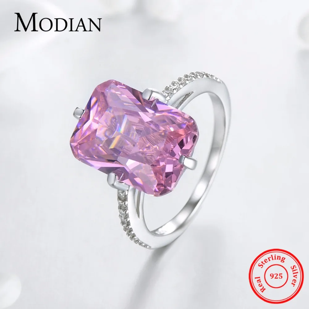 Modian Лидер продаж 100% 925 стерлингового серебра роскошные кольца модное розовое
