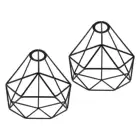 2 шт. абажур только Ретро металлическая проволочная клетка в форме бриллианта подвесной светильник, абажур, люстра крышка лампы без лампы