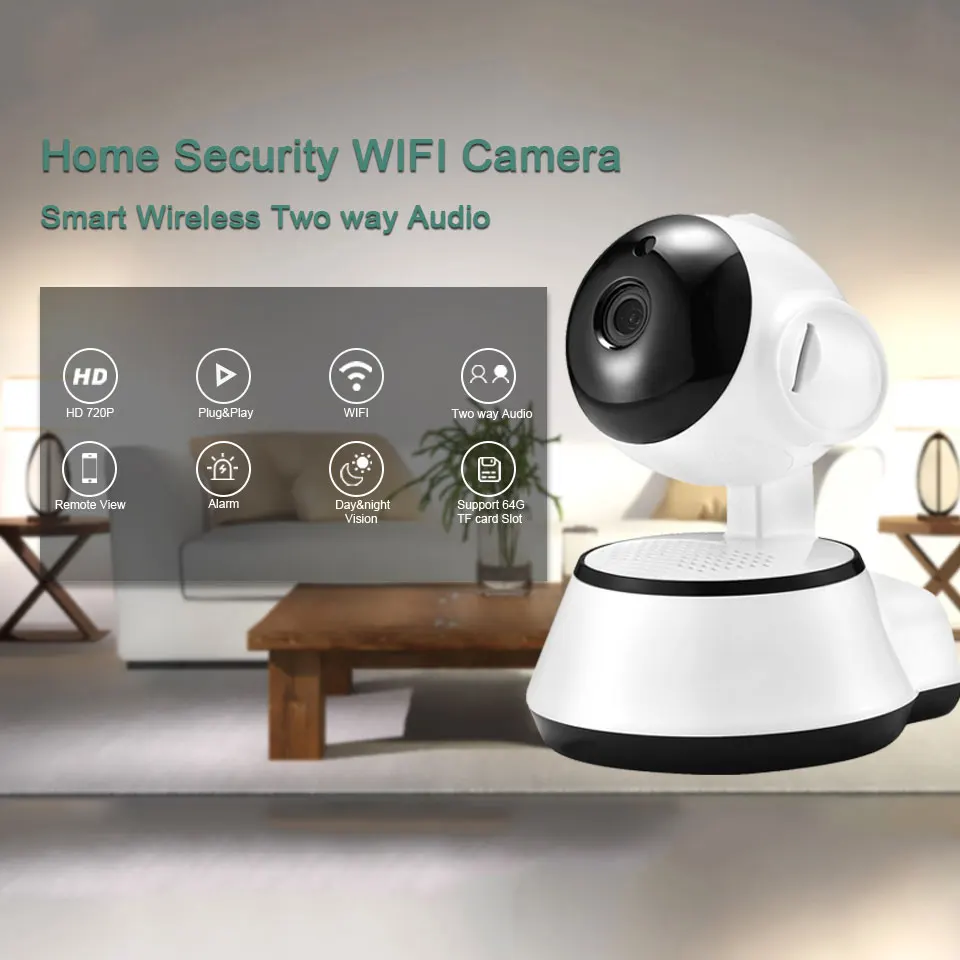 Домашняя IP камера безопасности Беспроводная умная WiFi Wi-Fi аудио запись наблюдения