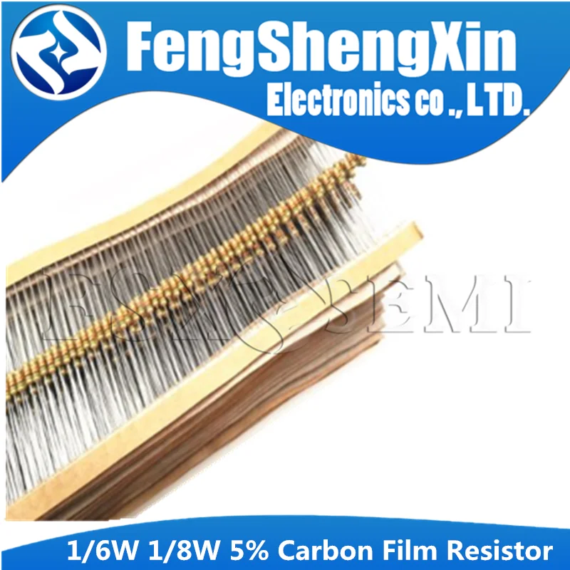 100 шт. 1/6w 1/8 Вт (0 125 Вт) 5% угольный осажденный резистор 1R ~ 1 м 2.2R 10R 22R 47R 51R 100R 150R 470R 1K 4 7 K