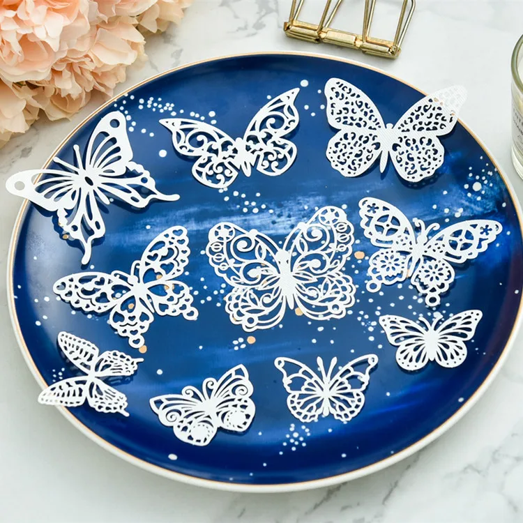 5/10 шт. Винтаж Бабочка белые кружевные бумажные салфетки DIY Скрапбукинг альбом