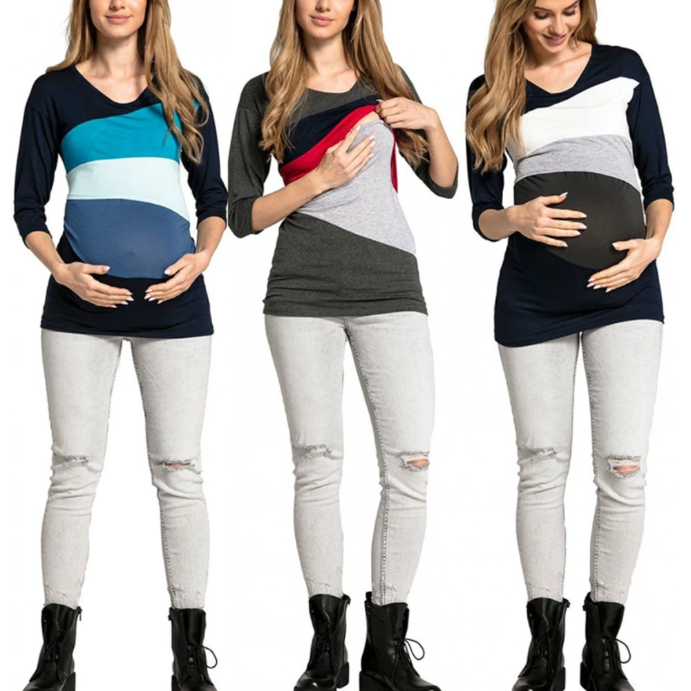 

Pregnant Breastfeeding Tops Fashion Casual Women Short Sleeve Maternity T-Shirt Mom Pregnancy Loose Clothes Mummy Care T Shirt