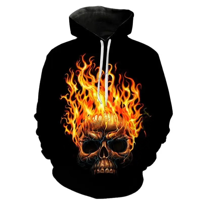 

Толстовка мужская с 3D-принтом черепа, модный Повседневный пуловер с рукавами-фонариками, свитшот, уличная одежда для мальчиков и девочек, на...