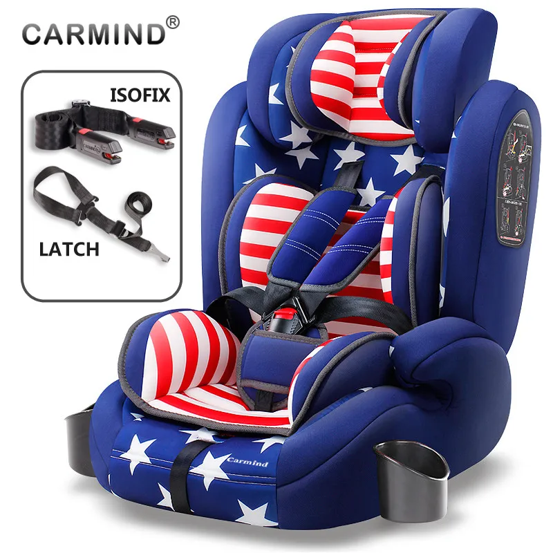 Детское автокресло горячая Распродажа Carmind для 9-12 лет с Мягкий соединитель ISOFIX и
