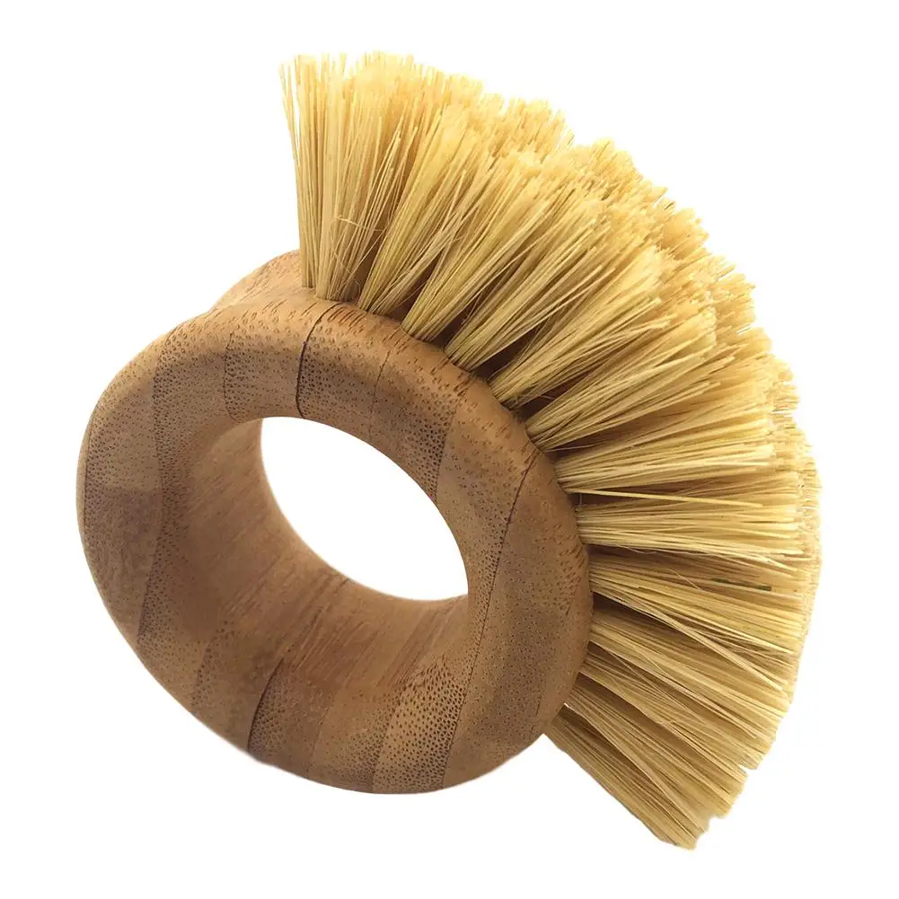 

Bamboo Dish Brush Natural Dish Scrub Brush With Handle Ring Shaped Fruit Vegetable Cleaning Brush For Kitchen Dishes Pan Pot #P7
