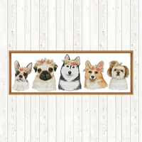dog wall home decor 14ct 11ct counted and stamped embroidery needlework sets cross stitch kit patterns kit diy needlework crafts