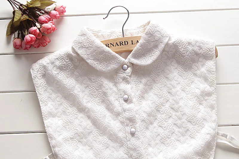 Linbaiway женская рубашка с имитацией воротника вышивкой галстуком съемный