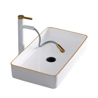 bathroom ceramic sink with faucet lavabo sink basin washing hand basin white basin toilet sink for hotel with drainer sink basin